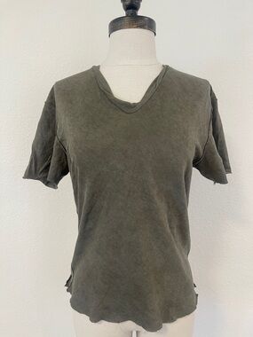 Dolce & Gabbana Olive Green V-Neck Short Sleeve Tee T-Shirt Womens XS-S